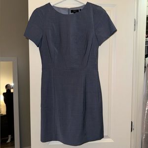 Theory crew neck blue grey wool sleeve dress ✨